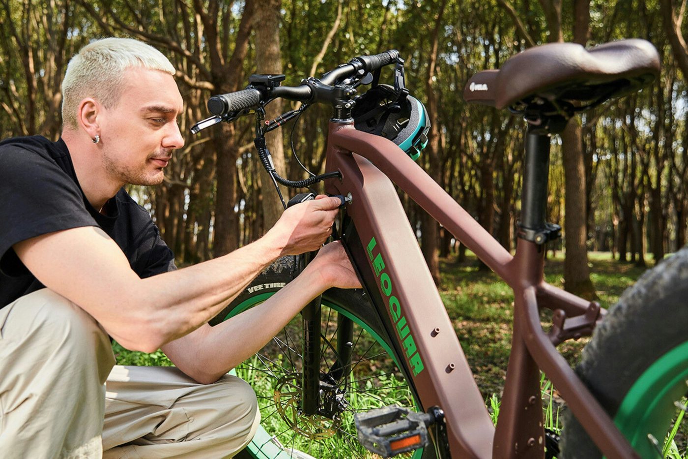 E-bike repair or maintenance-related detail
